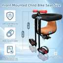 Front Mounted Child Bike Seat for Adult MTBInteractive Toddler Bicycle Carrier with Full Guardrail,Foot Pedals & Removable Foot Straps,Height Adjustable for Kids 15 Years (Up to 55lbs)
