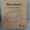 Ski Storage Rack for Garage  Freestanding Ski Holder for 4 Pair Skis, Boot, Helmet, Goggles, Indoor Snowboard Rack Organizer Stand for Home, Shed, Basement, Black