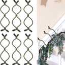 6 Pcs Christmas Railing Protection Garland Ties for Banister Holiday Velvet Garland Ties Double Rope Loops Prevents Scratches Wreath Hanging Fasteners for Staircase Seasonal Decor