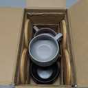 MIAMIO 11 Oz., Set of 4 Ceramic Tea Cup and Saucer Bamboo/Tea Mug - Wide Cappuccino Cup, Coffee Cups Ceramic Mug for Cappuccino, Latte, Espresso & Americano - Luxe Collection (Classic Pastel)