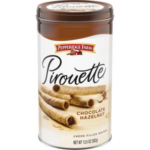 3 x Pepperidge Farm Pirouette Cookies, Chocolate Hazelnut Créme Filled Wafers, 13.5 Oz Tin (EXP 11/20/26)