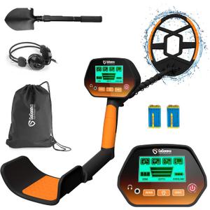 Metal Detector for Adults & Kids, GoGonova Kids Metal Detector, Waterproof Metal Detectors with High Accuracy Lightweight 8" Search Coil, All Metal & Disc Modes for Junior & Youth Gold Detector (Orange)