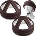 Woanger 2 Pcs Anti Fall Elder Head Safety Helmet for Adults Special Needs Thick Soft Protective Hat Adjustable Seniors Fall Prevention Head Protection Cap Elderly Helmet for Injury Protection (Coffee)