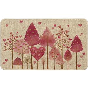 Artoid Mode Love Red Heart Tree Valentines Doormat,Home Decor Low-Profile Door Mat Switch Rug Floor Mat for Indoor Outdoor 17x29 Inch
