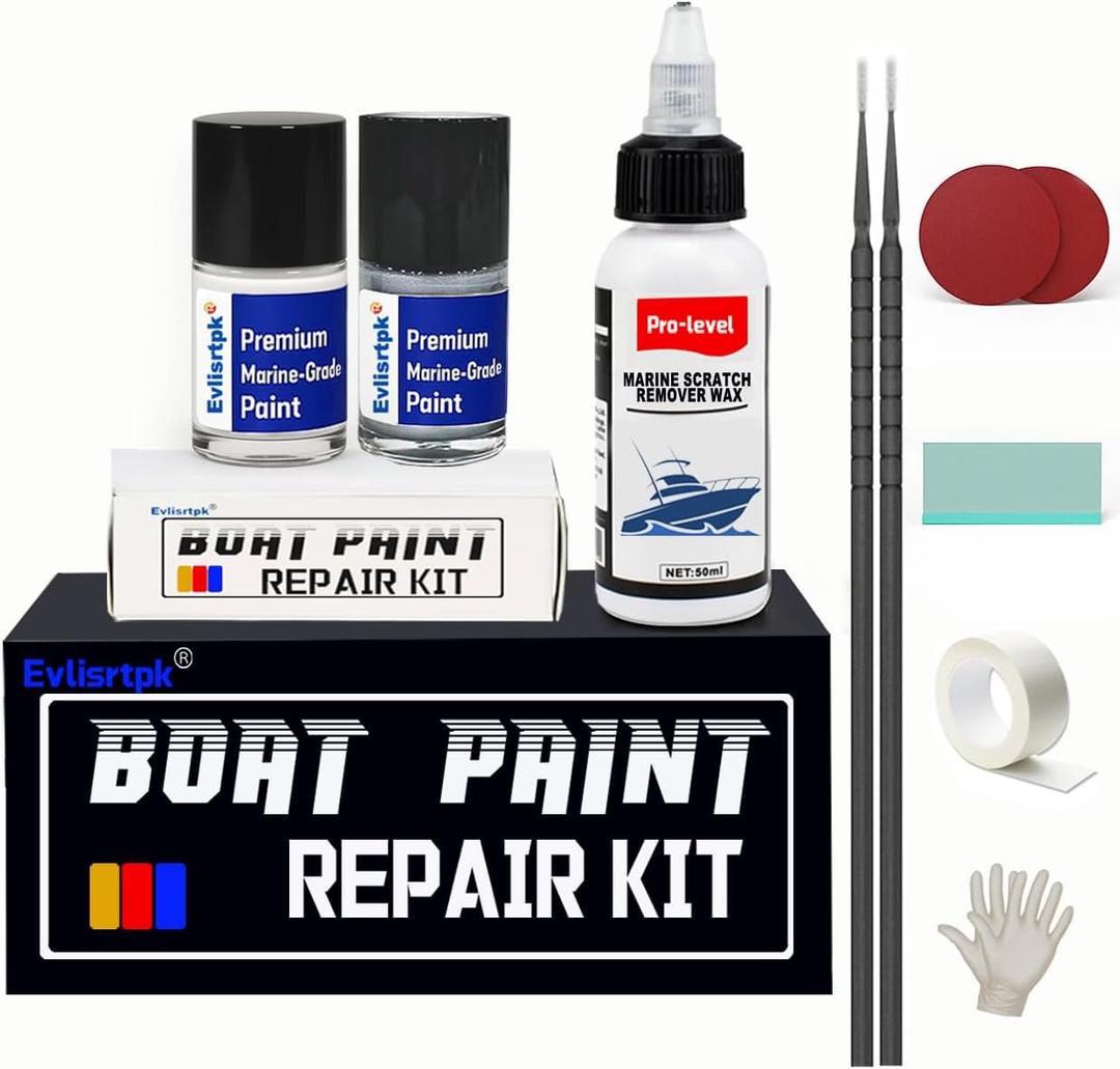 Marine Paint for Aluminum Boats - Fiberglass Boat Repair Kit Quick-Dry Deck Paint for Scratches, Chips, and Gelcoat Repair