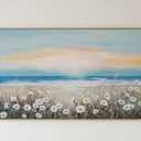 Belmrxne Large Ocean Art White and Blue Canvas Painting Modern Wall Decor Landscape Canvas Wall Art for Living Room Bedroom Dining Room Office Home Decor 30x60 inch