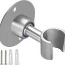 Shower Head Holder All Metal Handheld Shower Wand Bracket Adhesive Shower Wall Mount Holder Brass Shower Spray Holder Brushed Nickel, Drill Free Glue Installation