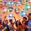 18 PCS Disco Party Decorations, Spiral Party Decorations, 70s Disco Ball Ceiling Decorations Hanging, Retro Dance Party Decor for 70s 80s Birthday Garland
