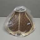 Aspen Creative 30309 Transitional Scallop Bell Shape Spider Construction Lamp Shade in Brown with Beige Trim, 17" wide (6" x 17" x 12")