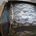 Stratford Park Geometirc King Blue Comforter Set, 12 Piece, Jacquard Bedding Comforters & Sets, Bedskirt, Pillows, Euro Shams & CurtainsUltra-Soft