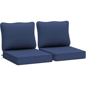 AAAAAcessories Outdoor Deep Seat Cushions, Waterproof, Fade-Resistant Patio Furniture Replacement Cushions, 24" x 24" x 5", Set of 2, Navy Blue (24x24-19'' Mid Back-2 Count)