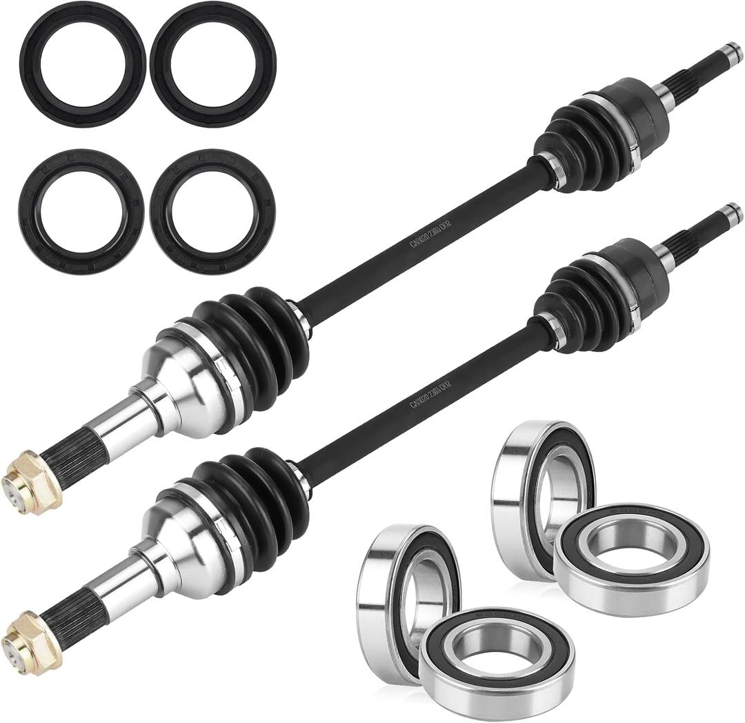 Youxmoto Front Left+Right CV Axles & Wheel Bearing Kit Fit for Yamaha Rhino 450 2006 2007 2008 2009, for Rhino 660 2006 2007, 4340 Chromoly Steel Drive Half Shaft