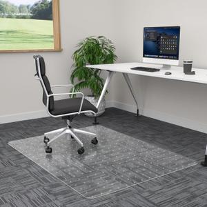 Office Chair Mat for Carpet- 36" x 48" Studded Desk Chair Mat for Low Pile Carpeted Floors, Plastic Floor Mat for Office Chair Over Carpet
