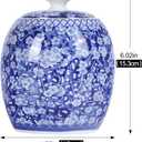 Traditional Chinoiserie Round Ginger Jars Blue and White Porcelain Series Ceramic Storage Jars with Sealed Lids,for Home/Kitchen/Dining Table Decoration (Melon Jar)