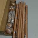 2 Pack Wood Curtain Rods for Windows 30 to 56 Inch, Boho Vintage Decorative 1 Inch Diameter Wooden Curtain Rod, Adjustable Heavy Duty Rustic Farmhouse Drapery Pole with Wood Grain Finials