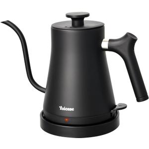 Electric Gooseneck Kettle, 304 Stainless Steel Coffee Kettle, Auto Shutoff Anti-dry Protection, Classic Pour-over Coffee & Tea,Matte Black 1.0L-1200W Fast Boiling Water Boiler by YUIOASE