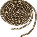 WILLBOND 16 Feet Christmas Wood Bead Garland Wooden Bead Garland for Christmas Tree Holiday Decoration (Bronze Gold)