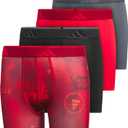 adidas Youth Microfiber Boxer Brief (Multipack) Athletic Underwear for Kids Boys (Small, Upscaled Mix Pure Ruby-bright Red/Black/Pure Ruby Red/Microfiber/Graphic)