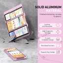 Nursing Clipboard Foldable, Foldable Clip Board w/Nursing Edition Medical Charts,3 Layers Aluminum, Nurse Note w/Low Profile Clip&Pen Clip for Students, Nurses and Doctors, Baby Pink