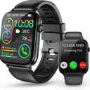 Smart Watch for Men Women, 1.85" HD Touchscreen Smartwatches with Message Call Function, 100+ Sports Modes IP68 Fitness Tracker, 24/7 Heart Rate/Sleep Monitor Fitness Watch for Android iOS Black(2025)