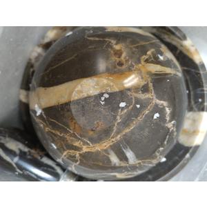 Marmor Krafts Handmade Marble Butter Dish with Lid & Matching Knife | WaterSealed Butter Keeper for Countertop | Elegant Butter Storage for Kitchen, Dining & Serving (Black & Gold)