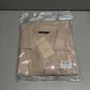 Okiwam Women's Spring Summer Dresses 2025 Casual Short Sleeve V-Neck T-Shirt Mini Vacation Sun Dresses with Pockets (Beige, XL)