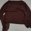 MakeMeChic Women's Boat Neck Cape Sleeve Mini Dress Ruched Bodycon Elegant Short Dresses (Brown)