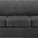 4 Piece T Cushion Sofa Slipcovers Stretch Couch Cover Furniture Covers with 3 Individual T Cushion Covers, Machine Washable for Living Room (Dark Gray, 3 Cushions)