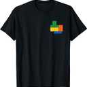 Building Blocks Pocket Master Builder Gamer Men Women Kids T-Shirt (Small, Black)