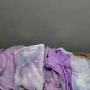 HOMBYS Glow in The Dark Comforter Set 7 Piece Full Size with Sheets, Purple Velvet Bedding Comforter Sets for Full Bed, Ultra Soft Down Alternative Comforter for Teenage Girls Kids, Bed in a Bag