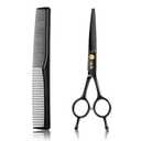 ULG Hair Cutting Scissors Professional Salon Shears 6.5-Inch Ultra Sharp Barber Scissors with Haircut Comb, Left/Right Symmetrical, Stainless Steel Haircut Scissors for Men, Women, Salon & Home Use