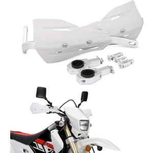 JFG RACING Dirt Bike Handguards,Motorcycle 7/8'' and 1 1/8'' Hand Guards Aluminum Universal for Dirt Pit Bike MX Motocross Supermoto Racing ATV Quad KAYO - White