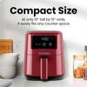 CHEFMAN 2 Qt Mini Air Fryer – Digital Space-Saving Compact Air Fryer with Nonstick and Dishwasher Safe Basket, Quick & Easy Meals in Minutes, Features Digital Timer and Shake Reminder – Red, 2 Quart