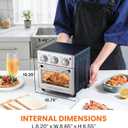 Elite Gourmet Compact 8.5Qt Air Fryer Oven Mini Countertop Air Fryer with Adjustable Time & Temperature Controls, 800W, Includes Air Fry Basket, Bake Pan & Recipes, Stainless Steel, 8.5 Quart