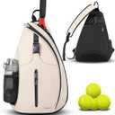 Ytonet Tennis Bag, Tennis Sling Backpack Crossbody Water Resistant for Men Women, Compatible for Pickleball Badminton Rackets- L
