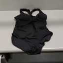 SHAPELLX Women's One Piece Swimsuit Tummy Control Ruched Full Coverage Bathing Suit V Neck Slimming Swimwear (Large, Black)