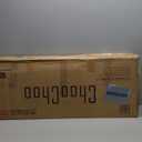 ChooChoo Farmhouse Corner Storage Cabinet with LED Lights, 5-Tier Bookshelf Stand with Barn Doors, 66.9" Gothic Corner Display Cabinet with Adjustable Shelf for Living Room, Farmhouse White