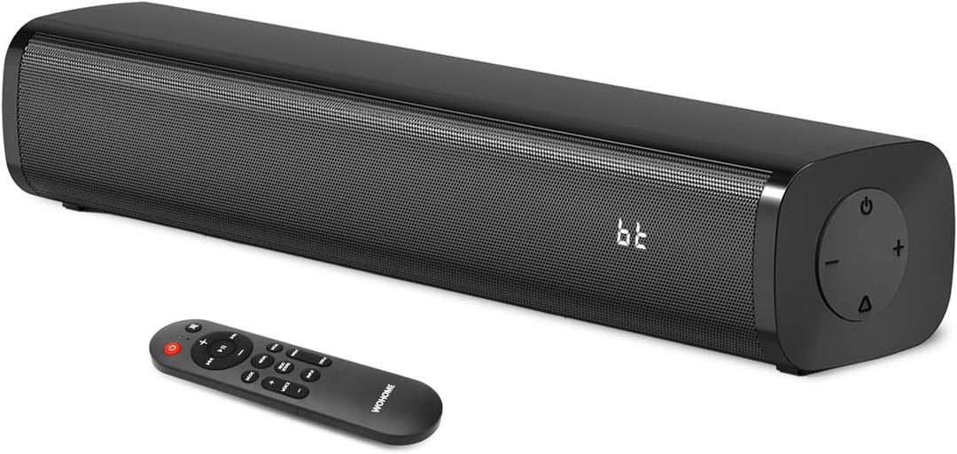 2.1 Sound Bars for TV, Built-in Subwoofer, 6 Levels Voice Enhancement, 16 Inches TV Soundbar Speakers with Bluetooth 5.3/Optical/AUX/USB Connection, Wall Mount, 3 EQ Modes, S100