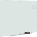 Amazon Basics Glass Dry-Erase Board, Magnetic Frameless Whiteboard, 72W" x 48H", Magnetic White