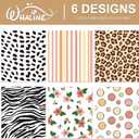 Whaline 12 Sheet Safari Wrapping Paper Wildflower Leopard Zebra Print Gift Wrap Paper Bulk Decorative Art Paper for DIY Crafts, 19.7 x 27.6 Inch, Folded Flat