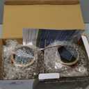 2 Pack Outdoor Solar Hanging Lantern Lights Metal LED Decorative Lamp for Garden Patio Courtyard Lawn and Table with Hollowed-Out Design (Bronze)