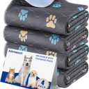 Aitmexcn Washable Puppy Dog Pee Pad, 4PCS 100% Waterproof Whelping Training Mat for Puppy/Senior Dog, Fast Drying Reusable Puppy Pads for Indoor, Outdoor and Car Travel- 18'' x 24'' (Colour Paws)