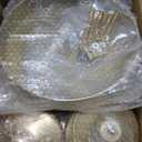 11 Pcs Gold Cake Stand Set for Wedding, Dessert Table Display Set for Birthday, Metal Square Serving Trays for Candy, Cupcake Pop Stand Holder Tower with Round Base for Celebration, The Platters for Party