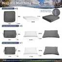 Outdoor Patio Cushion Cover Replacement, Outdoor Cushion Slipcovers for Patio Furniture Patio Sofa Couch Outside Zipper Design w/5 Seat Cushion Covers and 6 Backrest Pillow Cover(Grey)