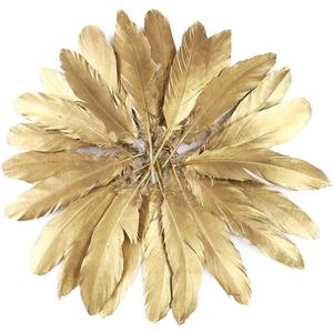 3 x FEARAFTS Gold Feathers Natural Goose for Crafts Wedding Party Decoration 50 Pcs (Gold)
