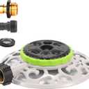 Turret Pattern Sprinkler, 8-Pattern Stationary Water Sprinkler on Metal Decorative Base for Watering Small and Large Yards, Lawns, Garden or Odd Shaped Areas