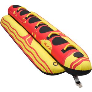 VEVOR Towable Tubes for Boating, 1-3 & 5 Riders Inflatable Boat Tubes, 510-850 lbs Capacity Water Sport Tubes with Full Nylon Cover, Padded Handles & Safety Valve (2 Sizes)