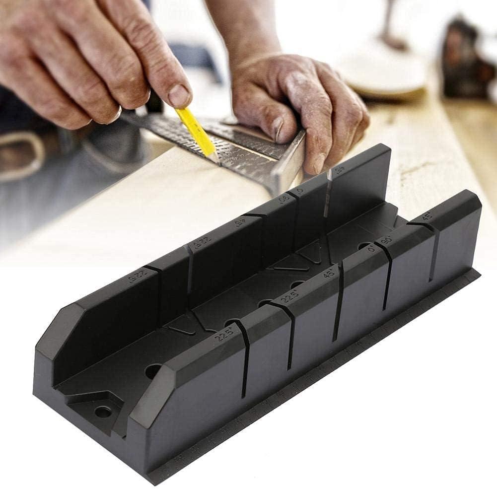 Niiyen Miter Saw Box Cabinet 0/22.5/45/90 Degree Wood Gypsum Tile Cutting Tool, ABS Plastic, Easy to Use, Fixable on Workbench, Suitable for Wood, Gypsum, Tile