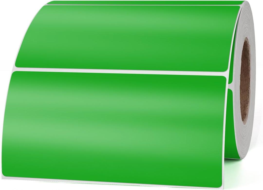 Green Color Coding Labels 2  4 Inches Rectangle Vinyl Self-Adhesive Stickers Waterproof Name Tags Removable Roll for Office School Home 500 PCS