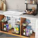 UMDONX Under Sink Organizer 2-Pack Adjustable Bathroom Under Sink Pull-Out Organizer with 5 Adjustable Heights for Kitchen, Bathroom & Laundry Storage